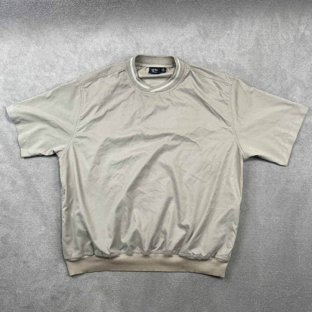 AKWA Classic XL Mens Tan Short Sleeve Golf Windshirt Pullover Made in USA